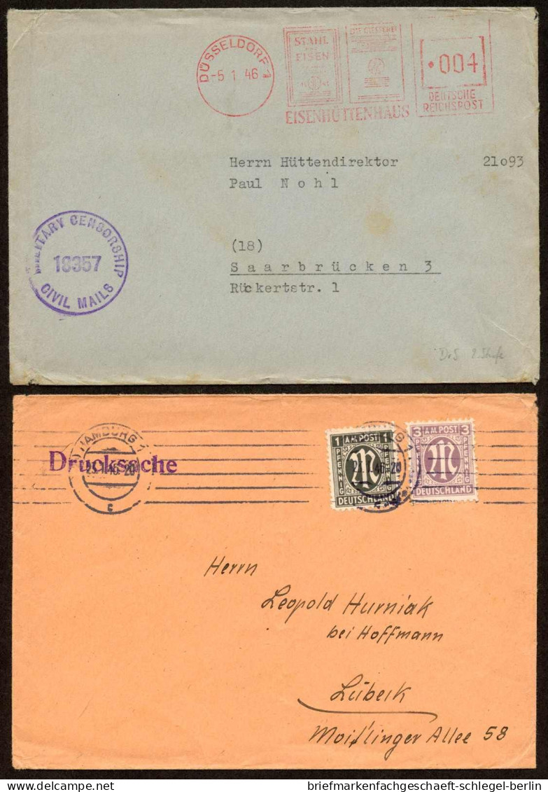 Amerik.+Brit. Zone (Bizone), 1946, 16 + 17, AFS =004=, Brief - Lettres & Documents