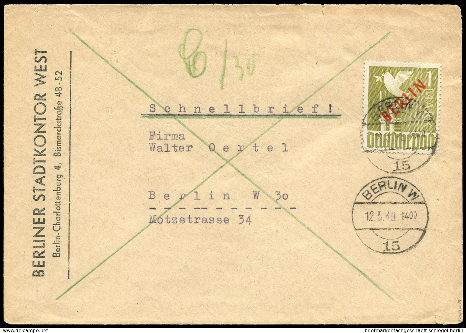 Berlin, 1949, 33 EF, Brief - Altri & Non Classificati