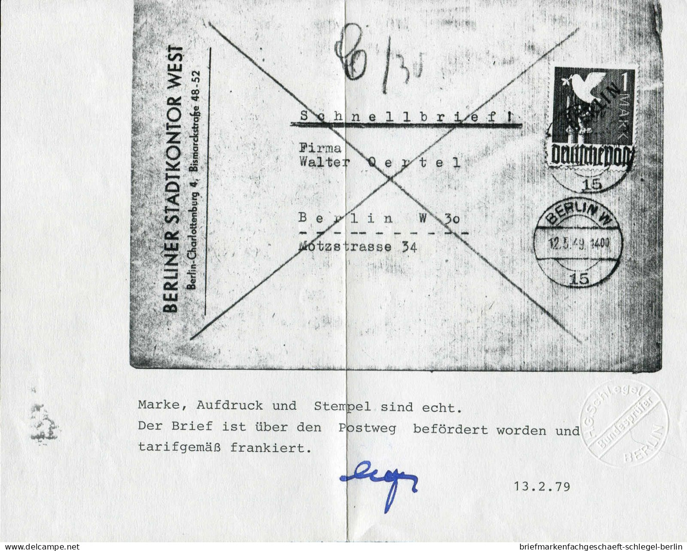 Berlin, 1949, 33 EF, Brief - Sonstige & Ohne Zuordnung