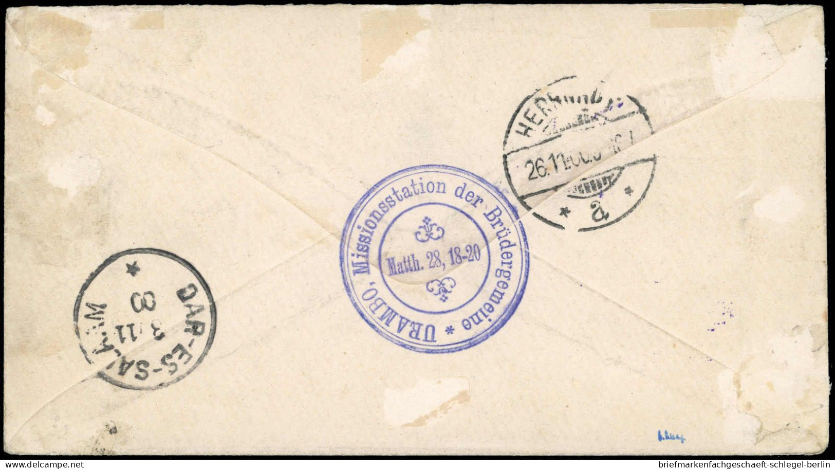 Deutsche Kolonien Ostafrika, 8, Brief - Deutsch-Ostafrika