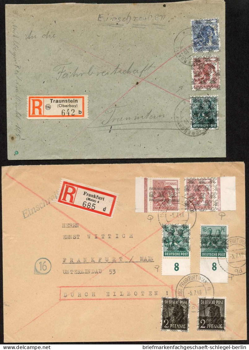 Amerik.+Brit. Zone (Bizone), 1948, 36 I+II, 42 I+II, 49 I+II, Brief - Briefe U. Dokumente