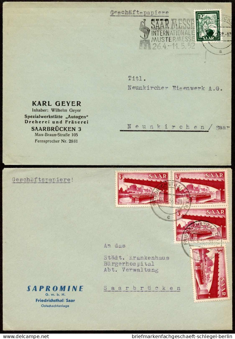 Saar, 1952, 321 (4) - 280 EF, Brief - Altri & Non Classificati