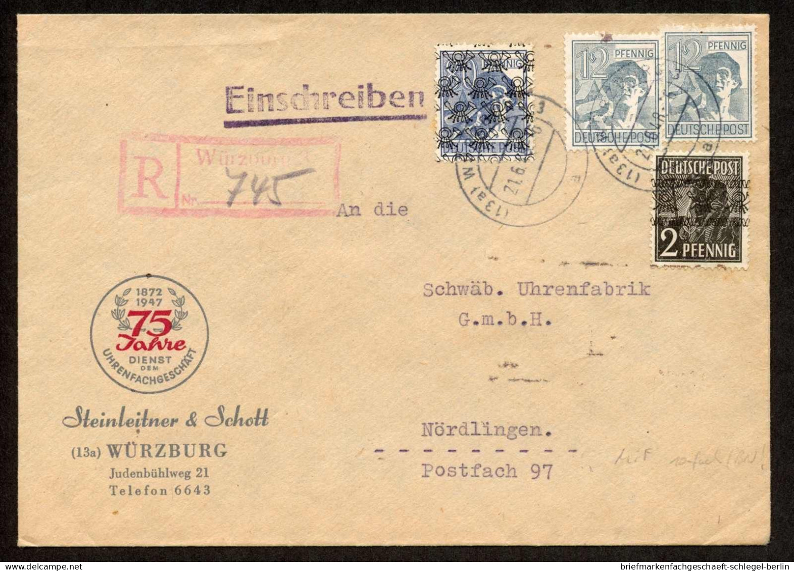 Amerik.+Brit. Zone (Bizone), 1948, 947 (2) Zf + 36 I, 50 II, Brief - Covers & Documents