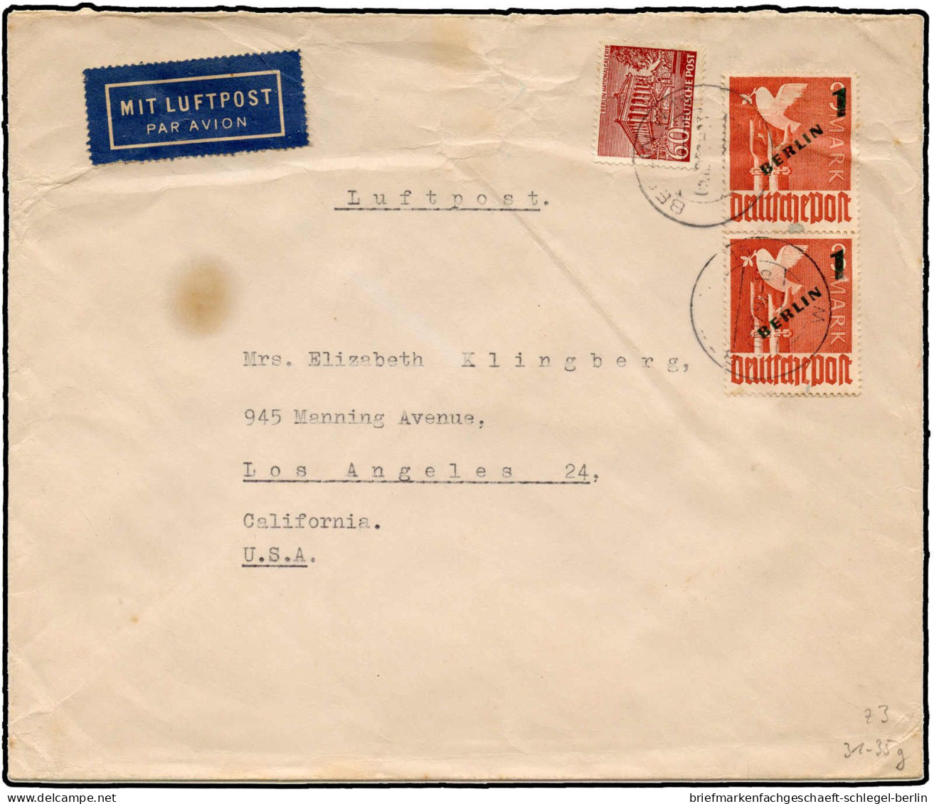 Berlin, 1950, 67(2) + 54, Brief - Other & Unclassified