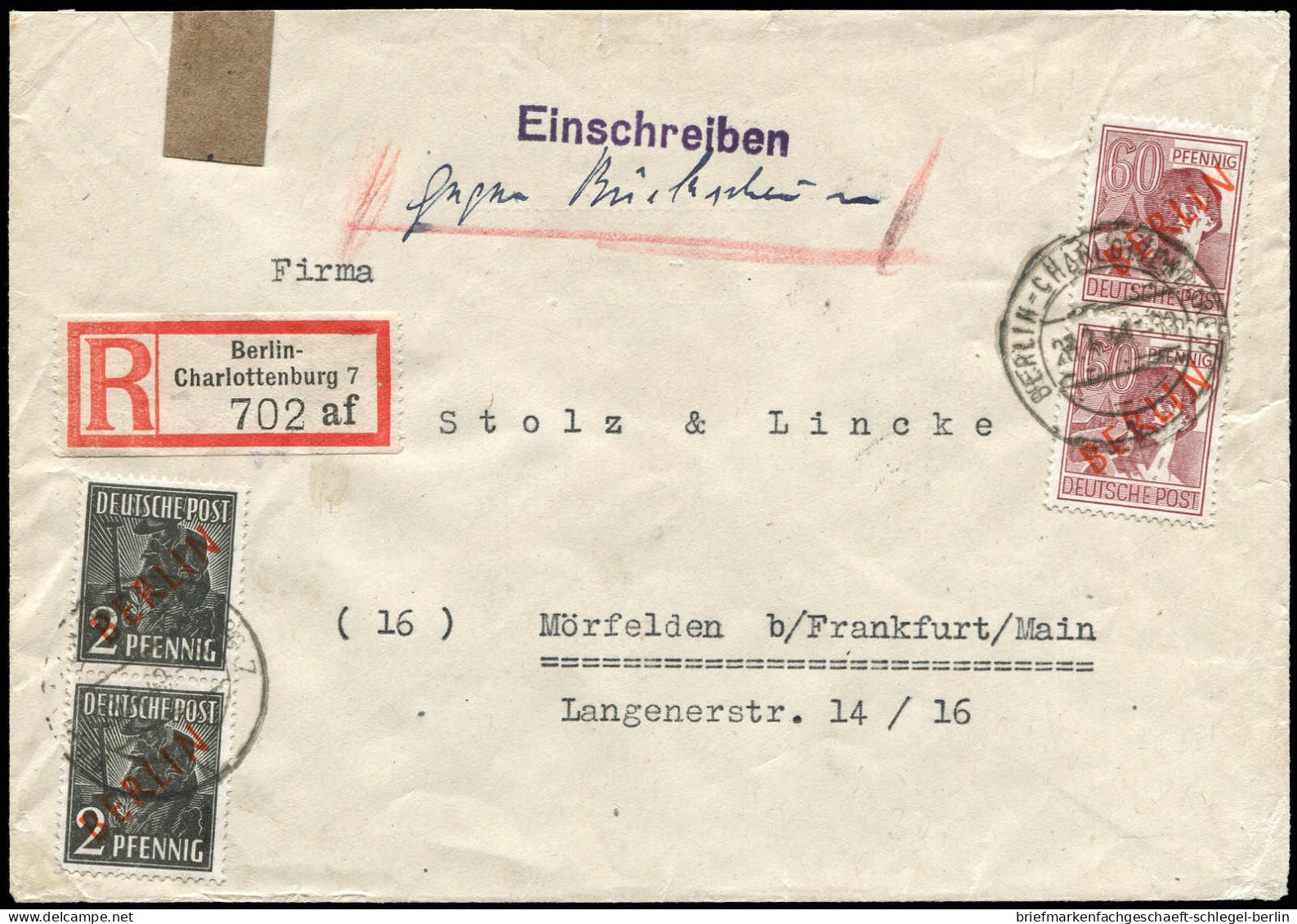 Berlin, 1949, 31 (2) + 21 (2), Brief - Altri & Non Classificati