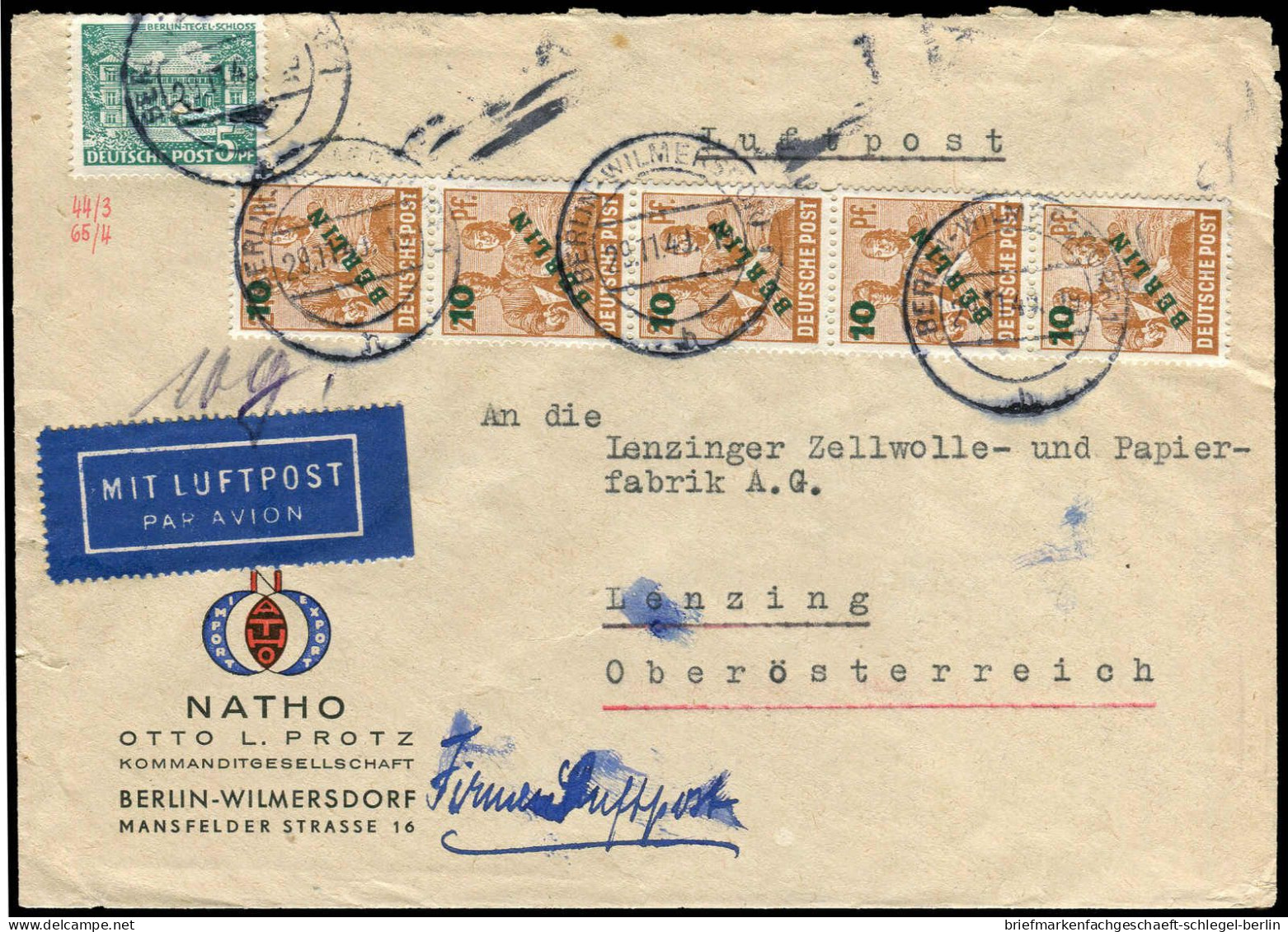 Berlin, 1949, 65(5) + 44, Brief - Andere & Zonder Classificatie