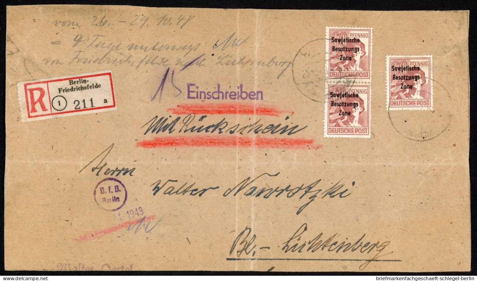 SBZ Allgemeine Ausgabe, 1948, A 195(3), Brief - Other & Unclassified