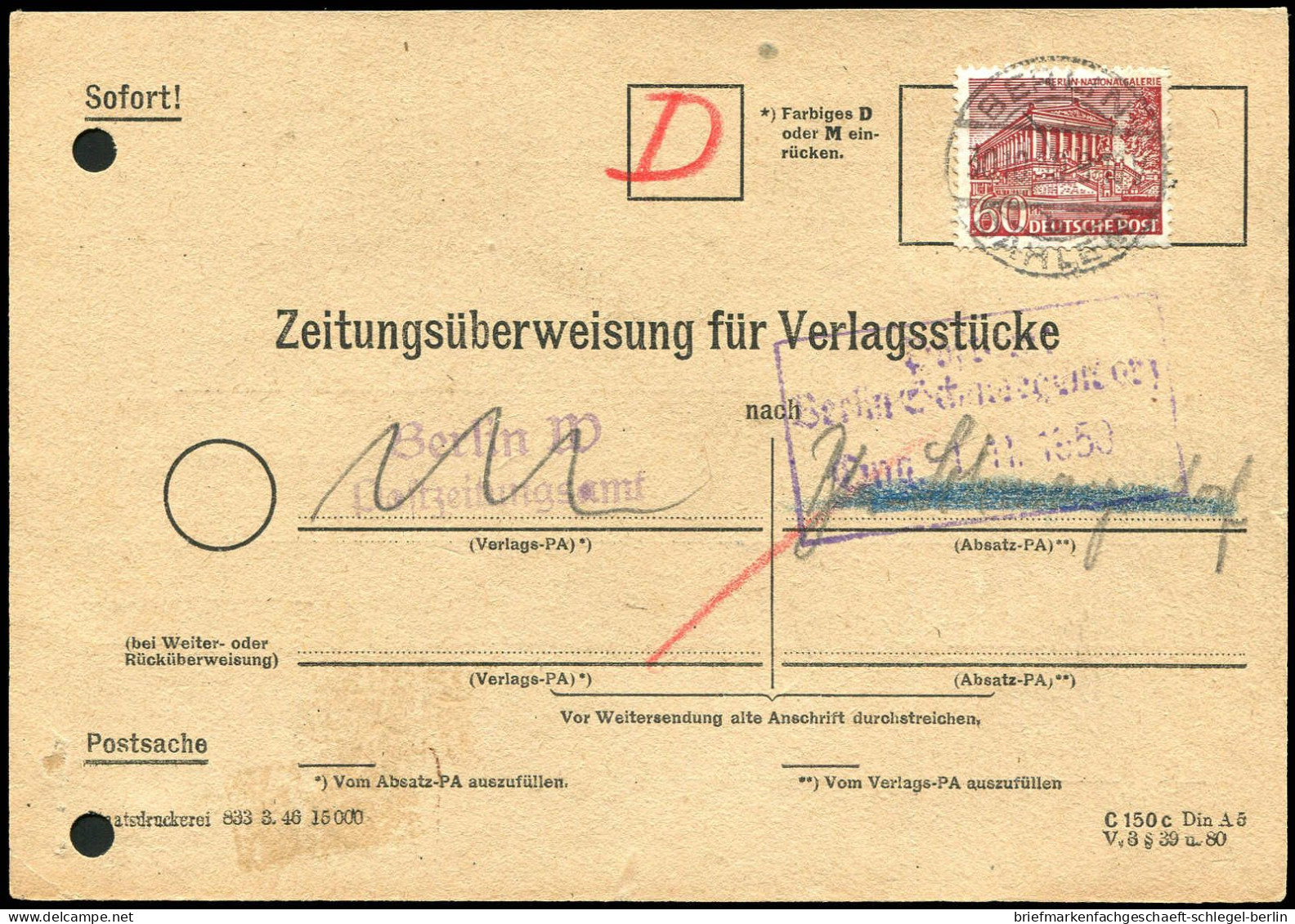 Berlin, 1950, 54 EF, Brief - Other & Unclassified