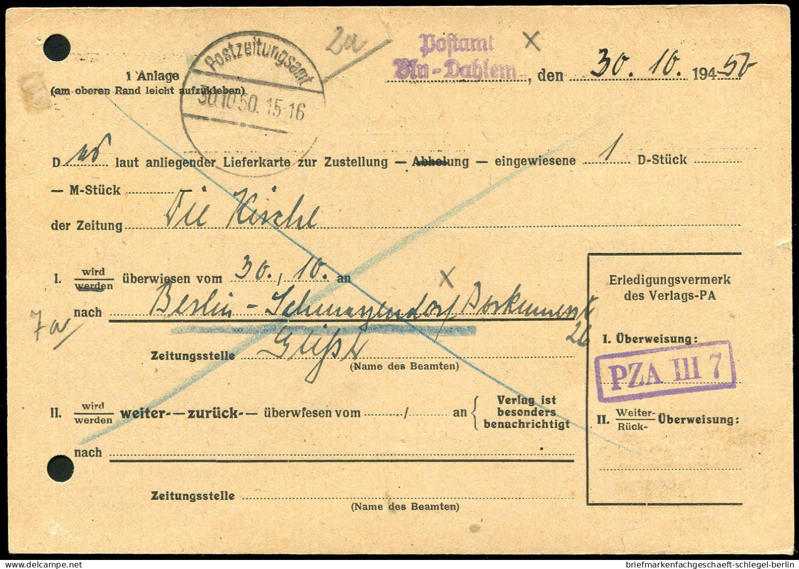 Berlin, 1950, 54 EF, Brief - Other & Unclassified