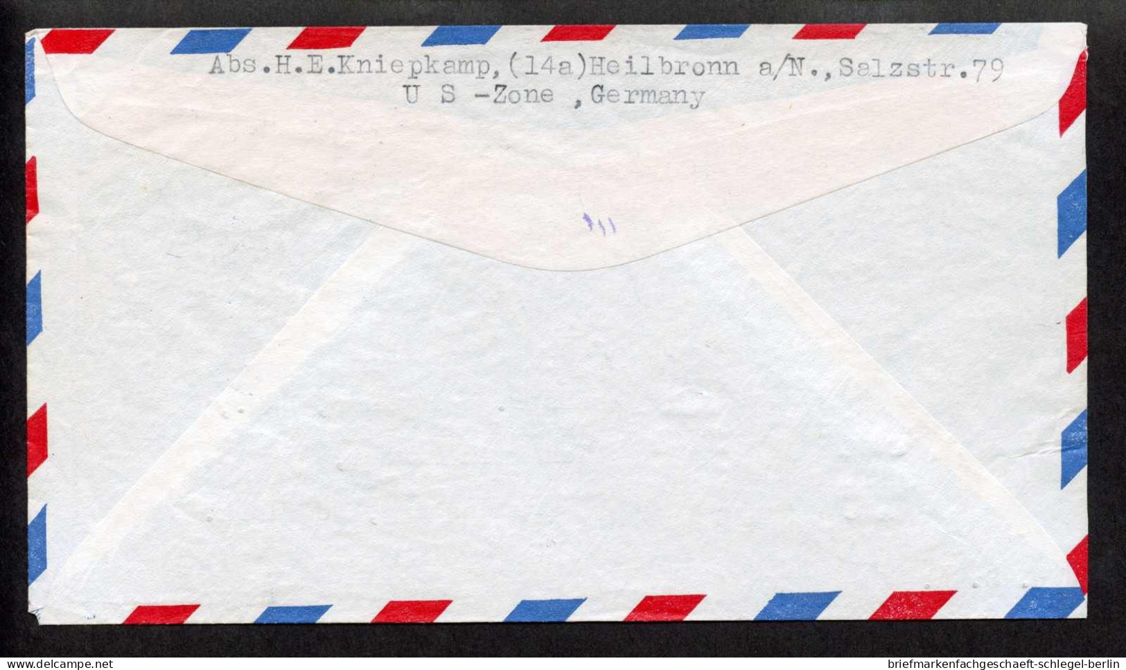 Bizone Flugpost-Zulassungsmarke, 1948, 48 II (2), Brief - Storia Postale