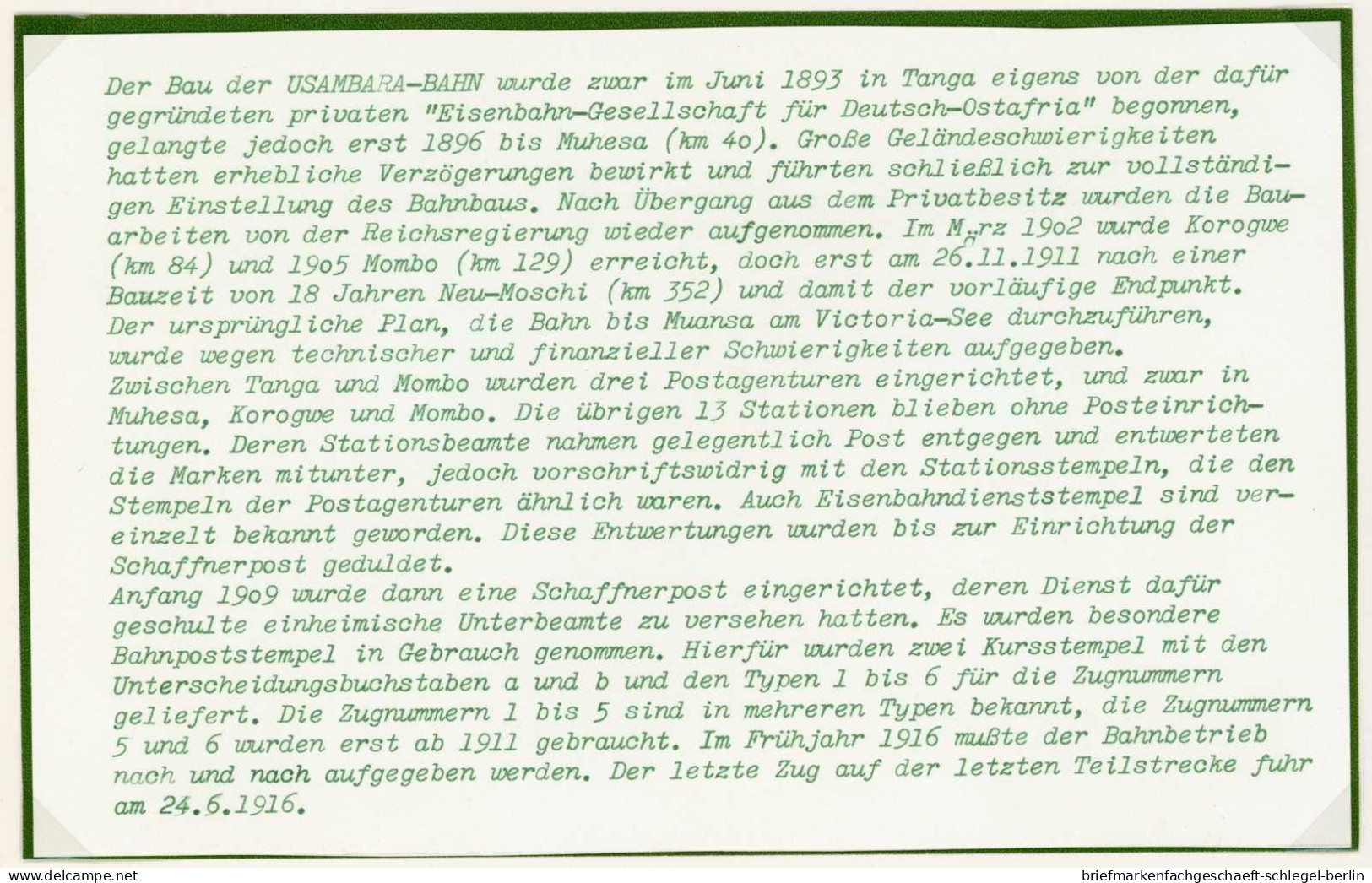 Deutsche Kolonien Ostafrika, Briefstück, Brief - German East Africa