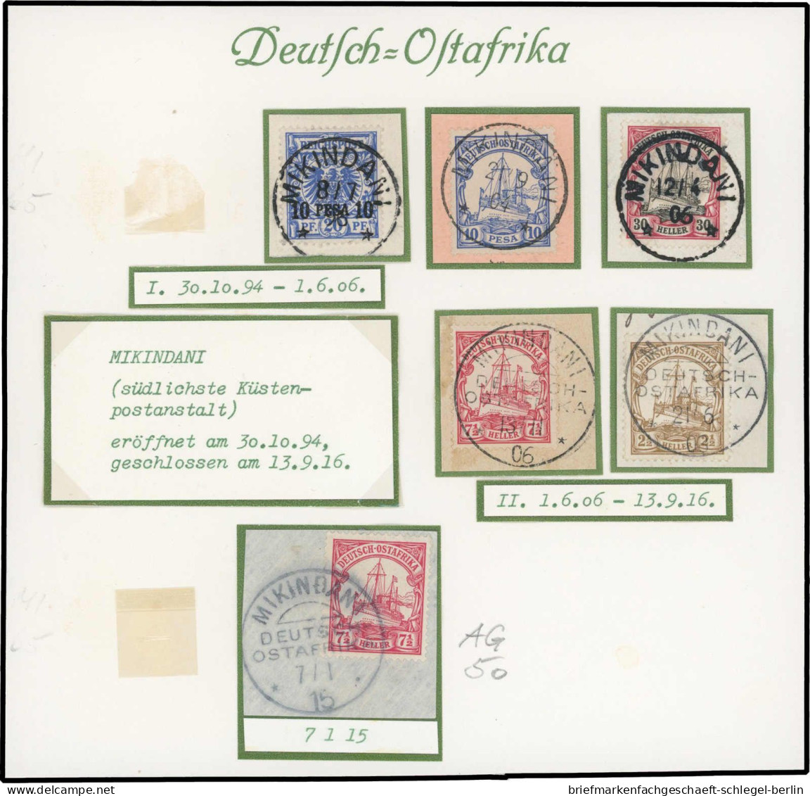 Deutsche Kolonien Ostafrika, Briefstück - German East Africa