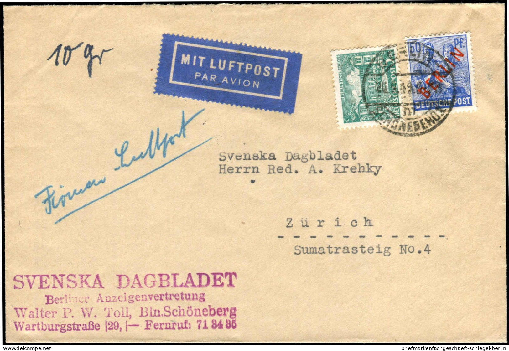 Berlin, 1949, 30 + 44, Brief - Other & Unclassified