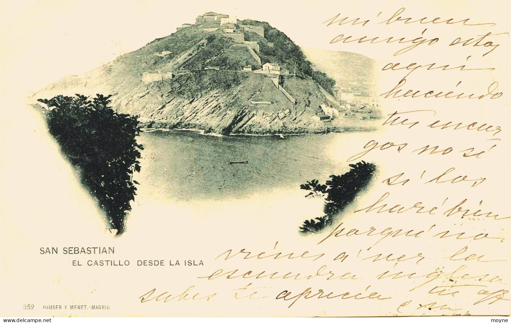 2285 - Espagne  -  SAN SEBASTIAN  :  EL CASTILLO DESDE LA  ISLA    - Circulée En 1901    Guipuscoa - Sonstige & Ohne Zuordnung