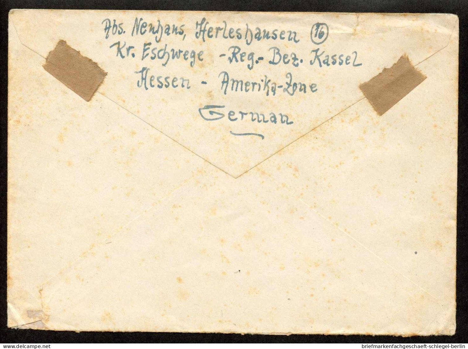 Bizone Flugpost-Zulassungsmarke, 1948, Barfreimachung, Brief - Storia Postale