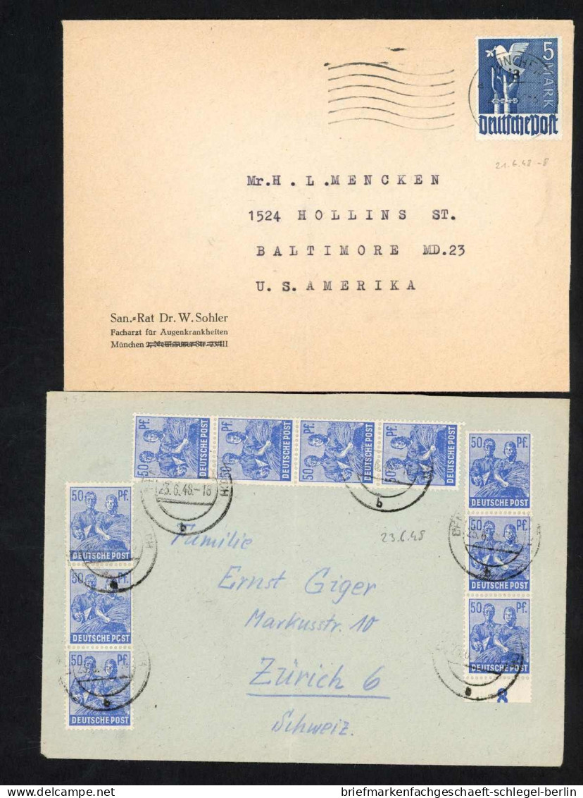 Amerik.+Brit. Zone (Bizone), 1948, 962 EF, 955(10), Brief - Briefe U. Dokumente