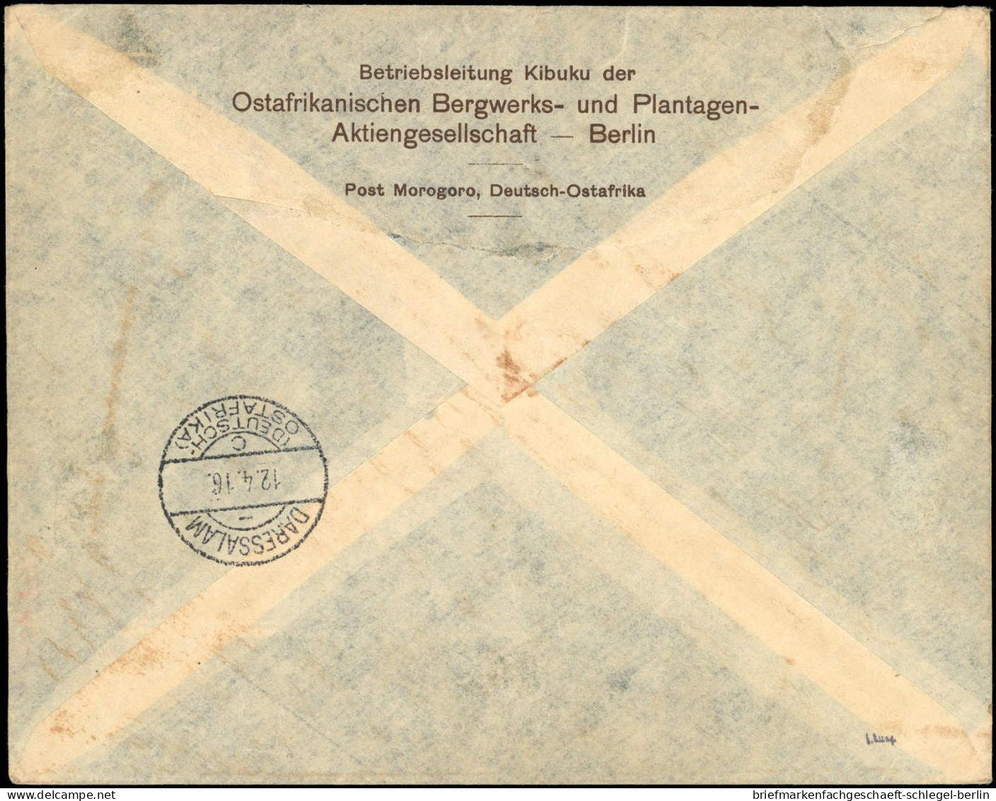 Deutsche Kolonien Deutsch Ostafrika Barfrankierungsstempel, Brief - Ehemalige Dt. Kolonien