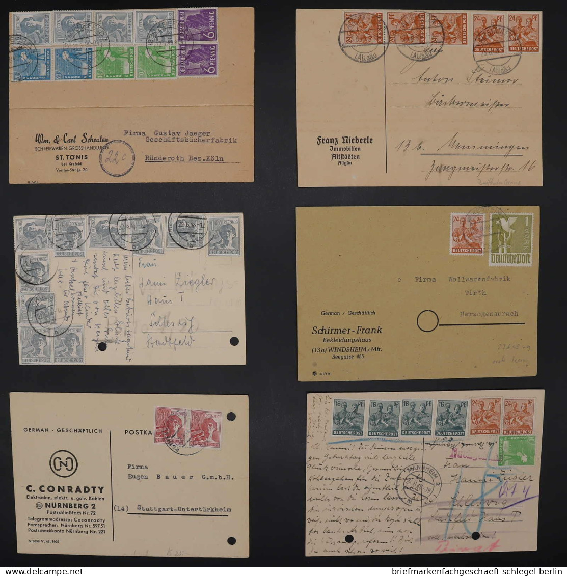 Gemeinschaftsausgaben, 1948, 951 (5) - 951 + 959 - A956(2), Brief - Autres & Non Classés