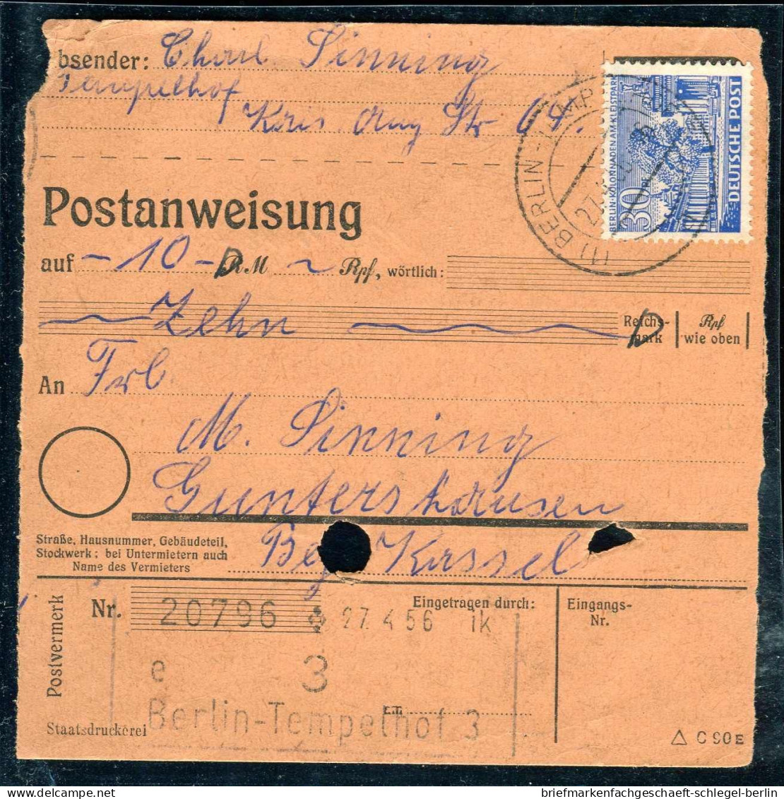 Berlin, 1956, 51, Brief - Altri & Non Classificati