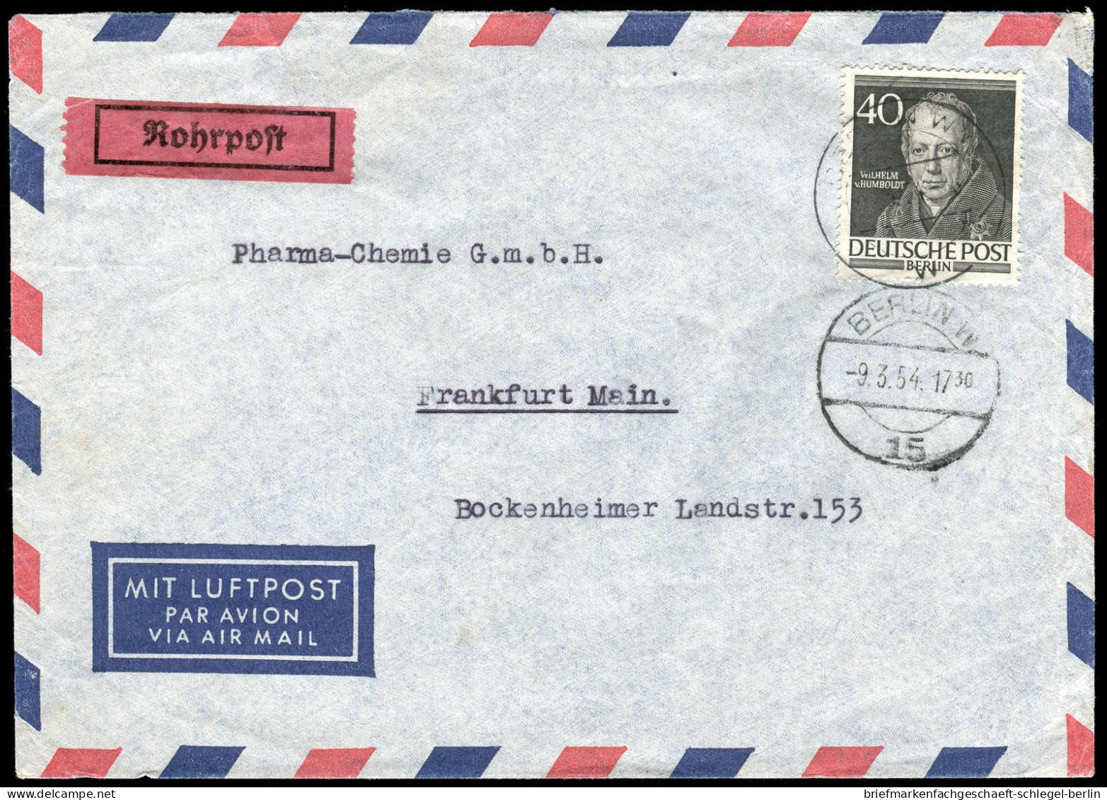 Berlin, 1954, 100, Brief - Other & Unclassified