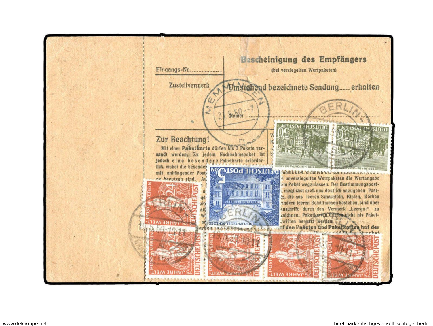 Berlin, 1950, 60 + 53(2), 37(10), Brief - Otros & Sin Clasificación