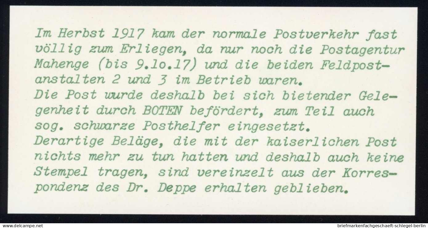 Deutsche Kolonien Ostafrika, 1917, Brief - África Oriental Alemana