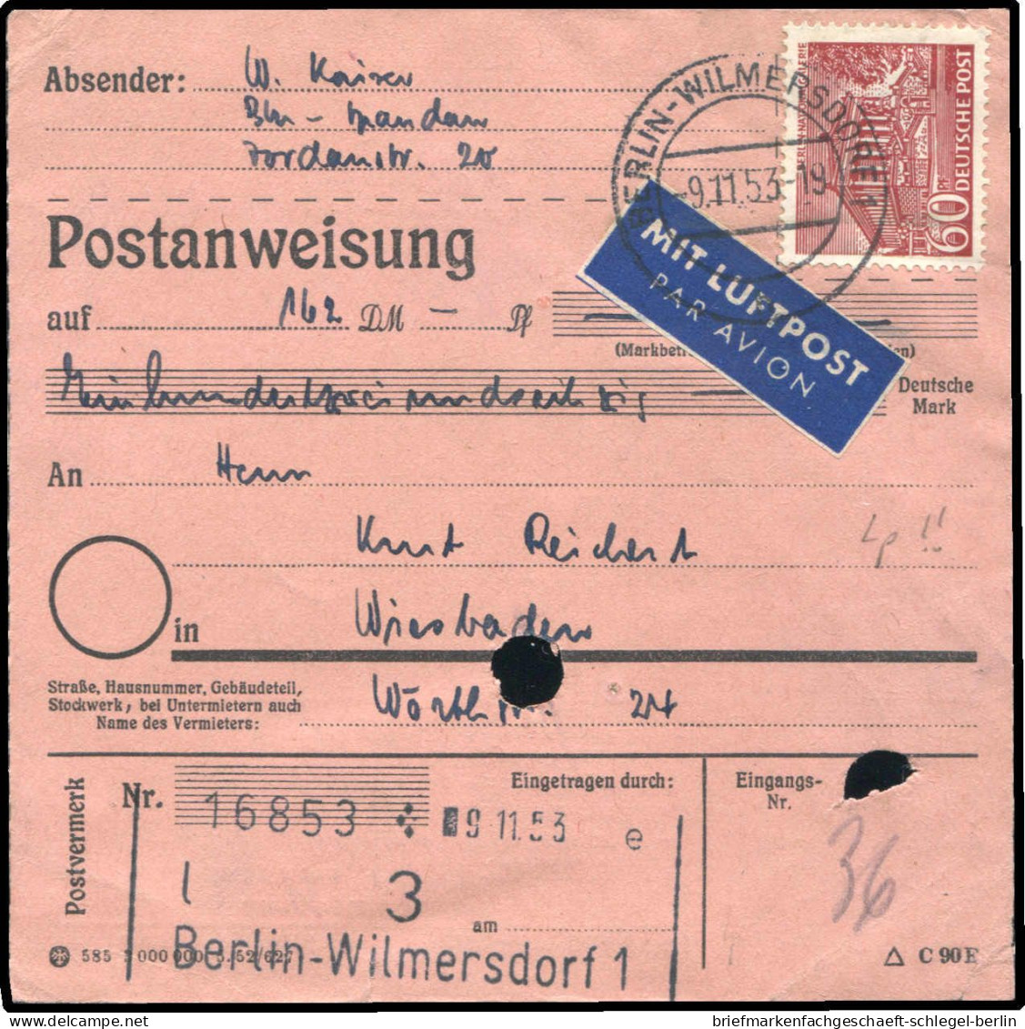 Berlin, 1953, 54, 44, Brief - Andere & Zonder Classificatie