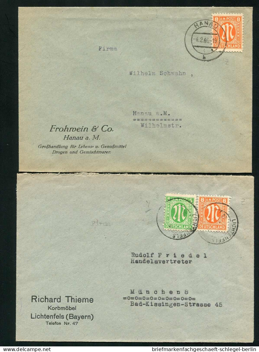 Amerik.+Brit. Zone (Bizone), 1945, 5 EF, 5(2), 3+5, Brief - Lettres & Documents