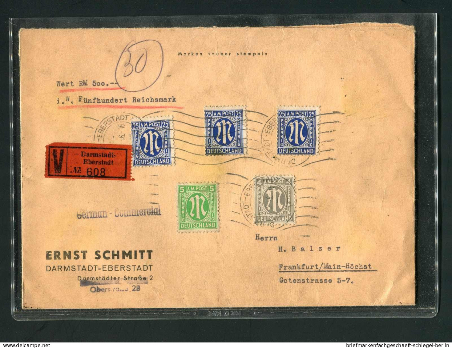 Amerik.+Brit. Zone (Bizone), 1946, 2, 3 + 9(3), Brief - Lettres & Documents