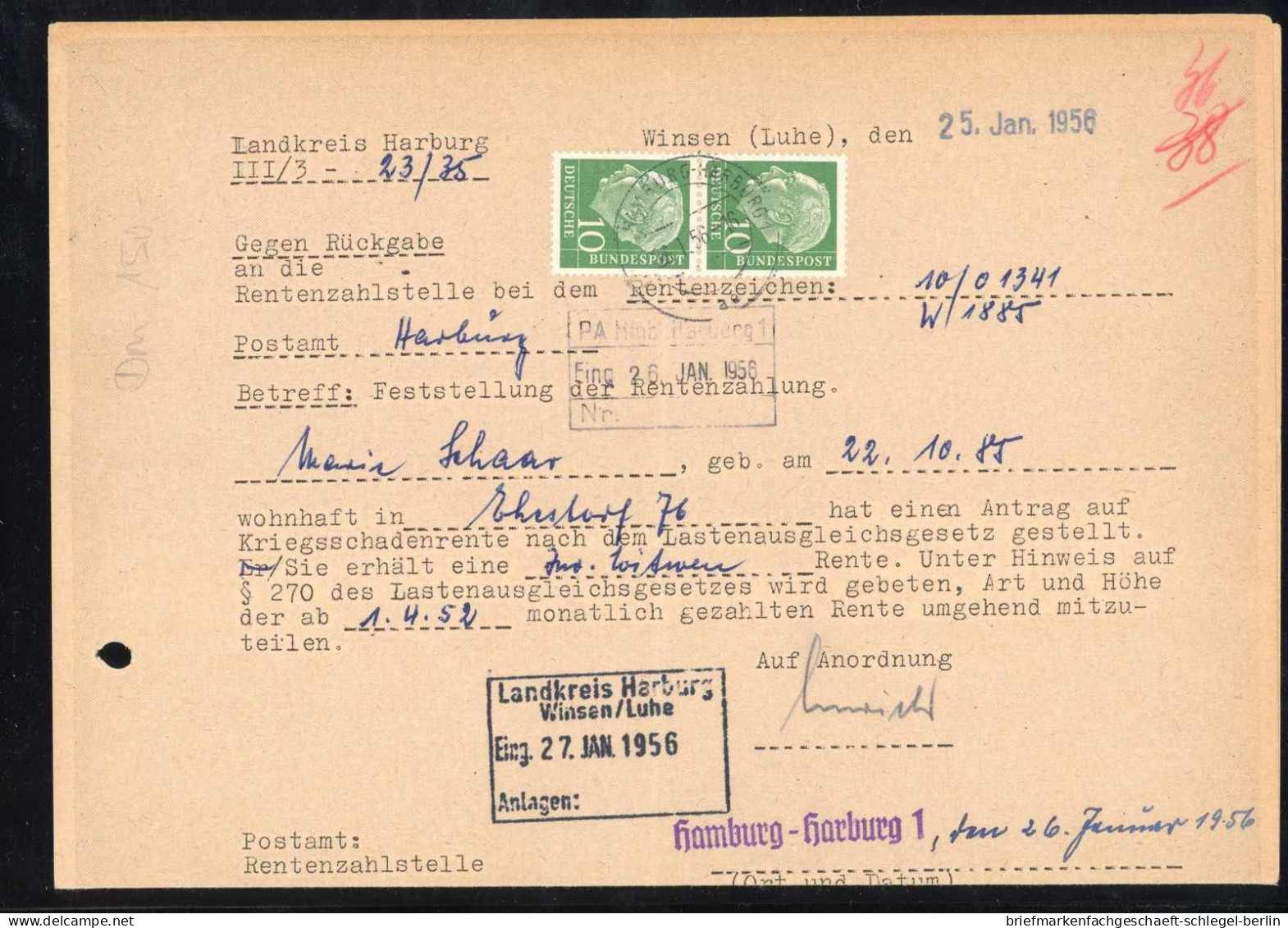 Bundesrepublik Deutschland, 1956, 183 (2), Brief - Other & Unclassified