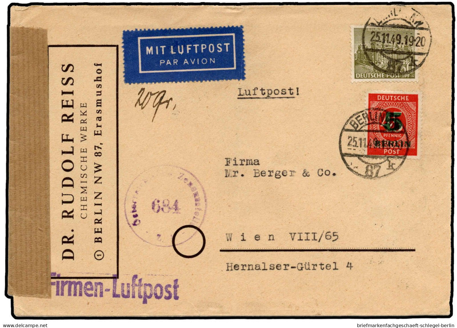 Berlin, 1949, 53 + 64, Brief - Other & Unclassified