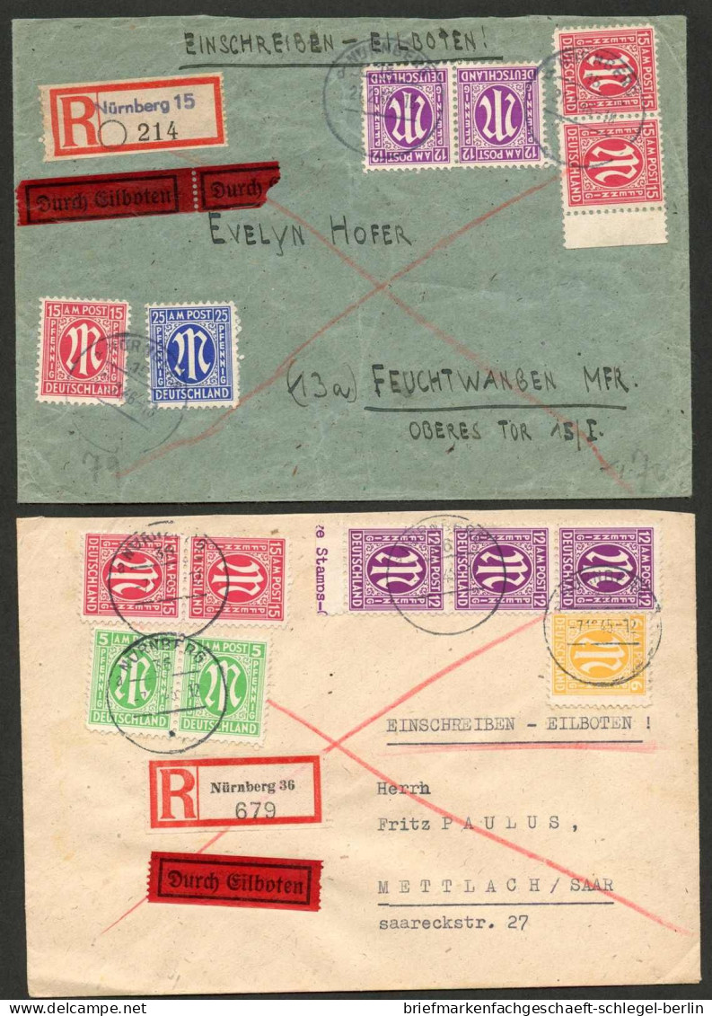 Amerik.+Brit. Zone (Bizone), 1945, 3(2), 4, 7(3), 8(2) - 7(2), ... - Autres & Non Classés