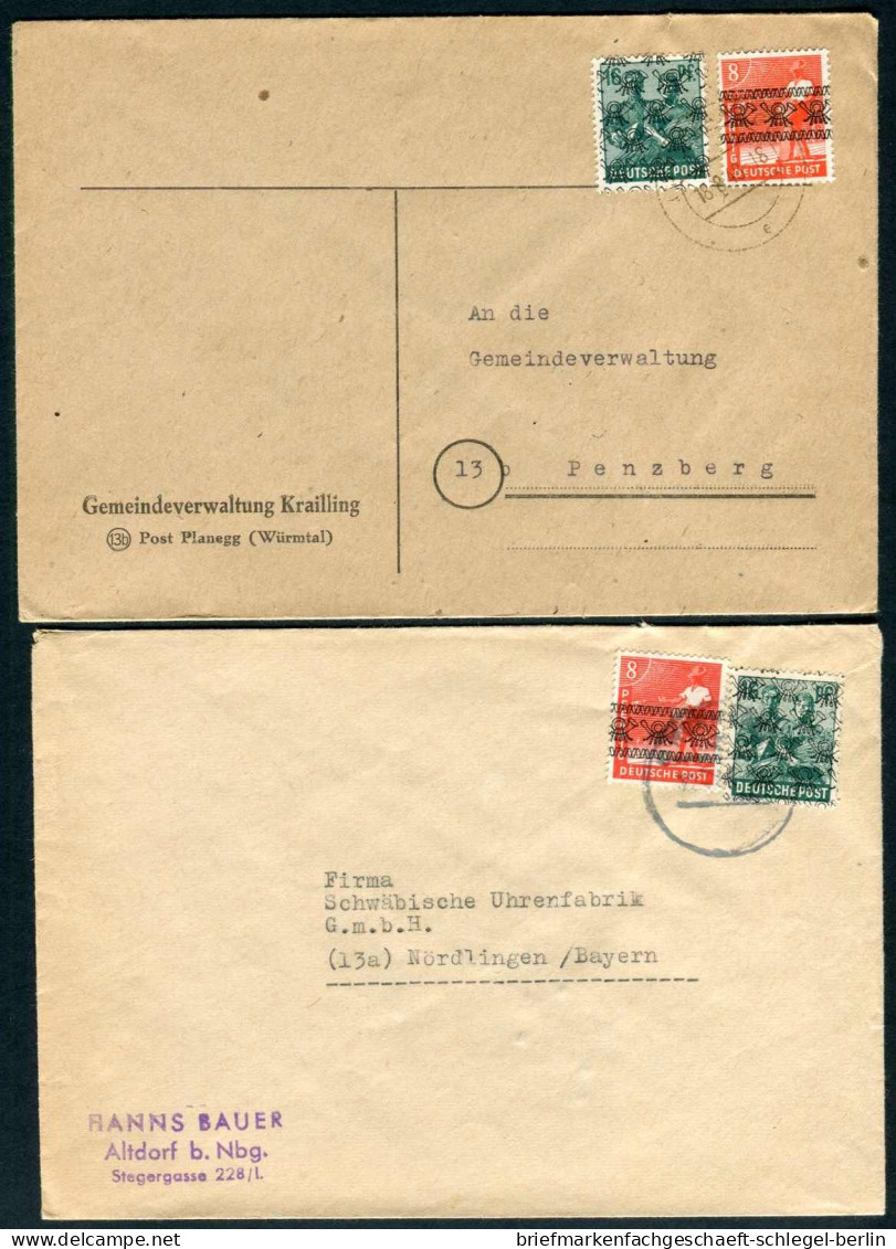 Amerik.+Brit. Zone (Bizone), 1948, 36 I (2) + 39 II (2) U.a., Brief - Lettres & Documents