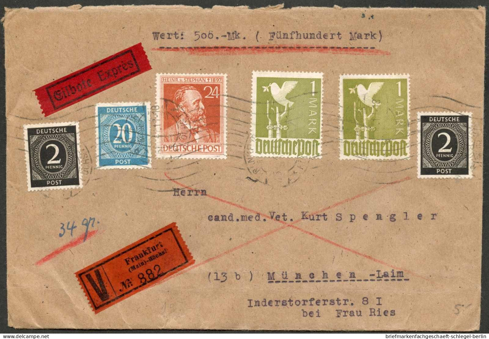 Gemeinschaftsausgaben, 1947, 959 (2),963,912(2),924, Brief - Otros & Sin Clasificación