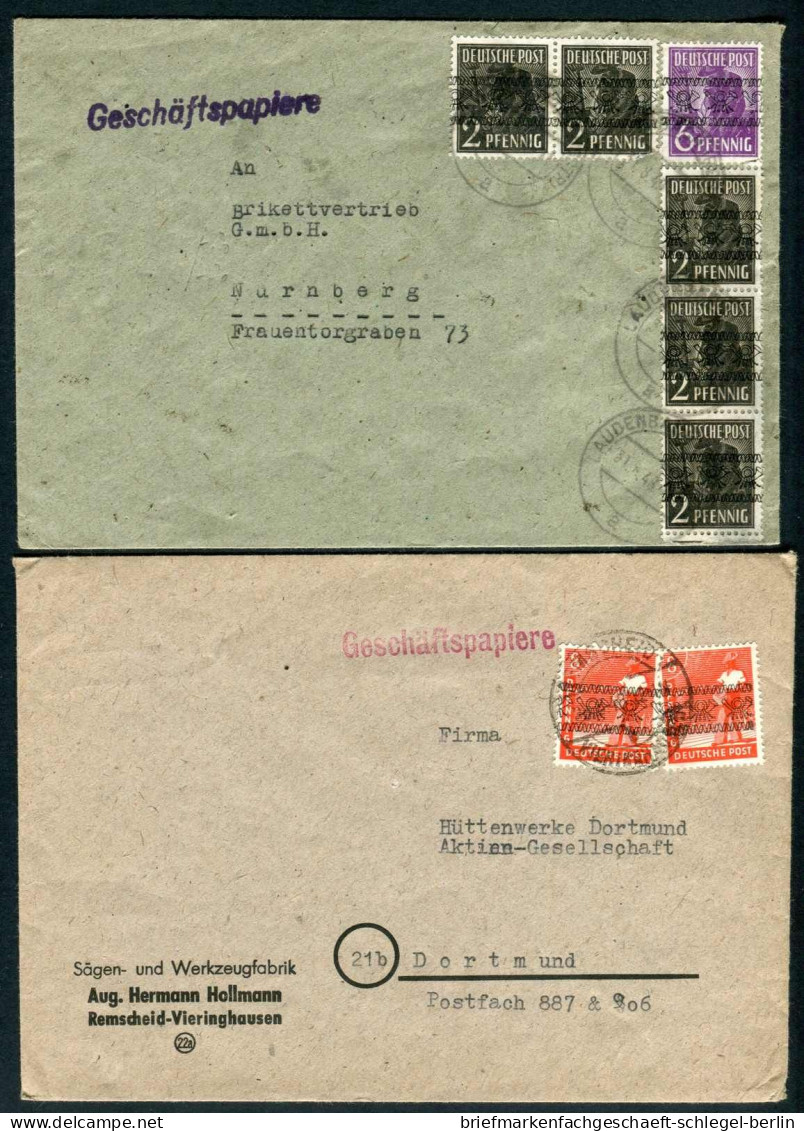 Amerik.+Brit. Zone (Bizone), 1948, 38 I(2) - 38 II(2) U.a., Brief - Lettres & Documents