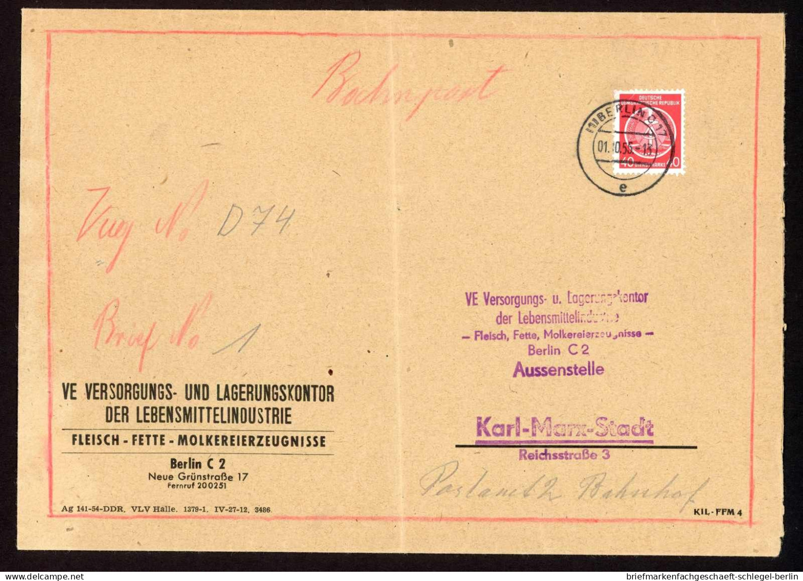 DDR, 1955, 39 EF, Brief - Other & Unclassified