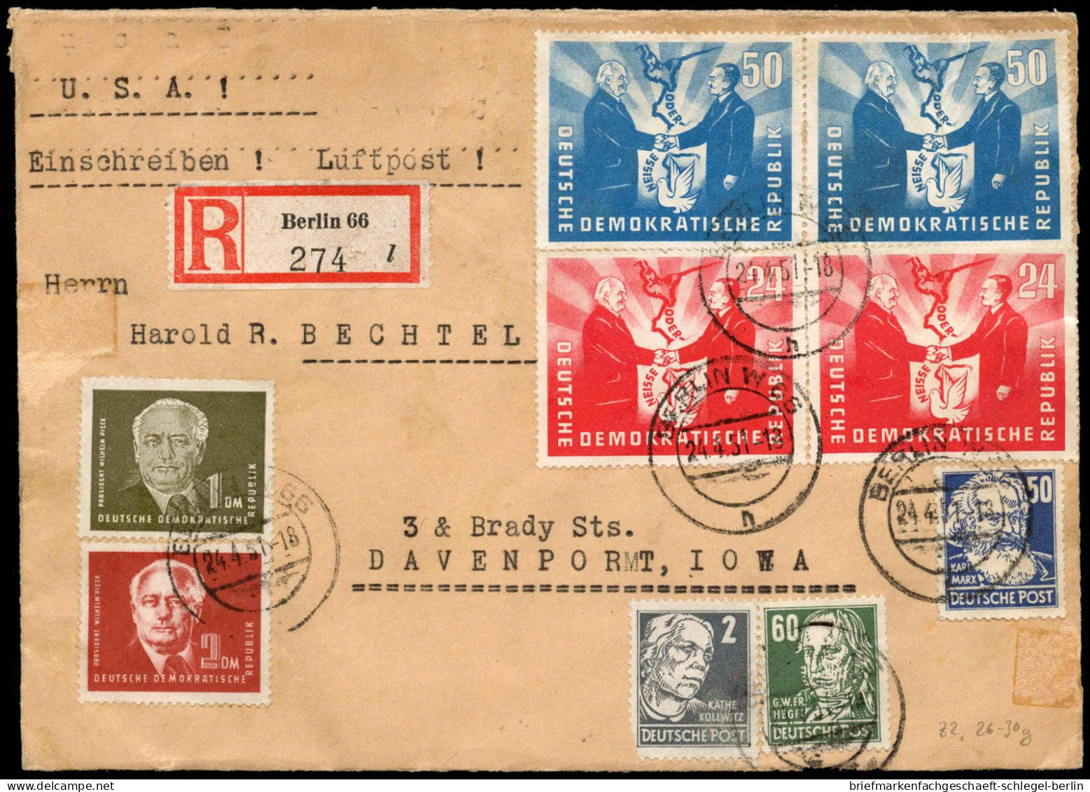 DDR, 1951, 253,254,284(2),285(2),212,224,225, Brief - Other & Unclassified