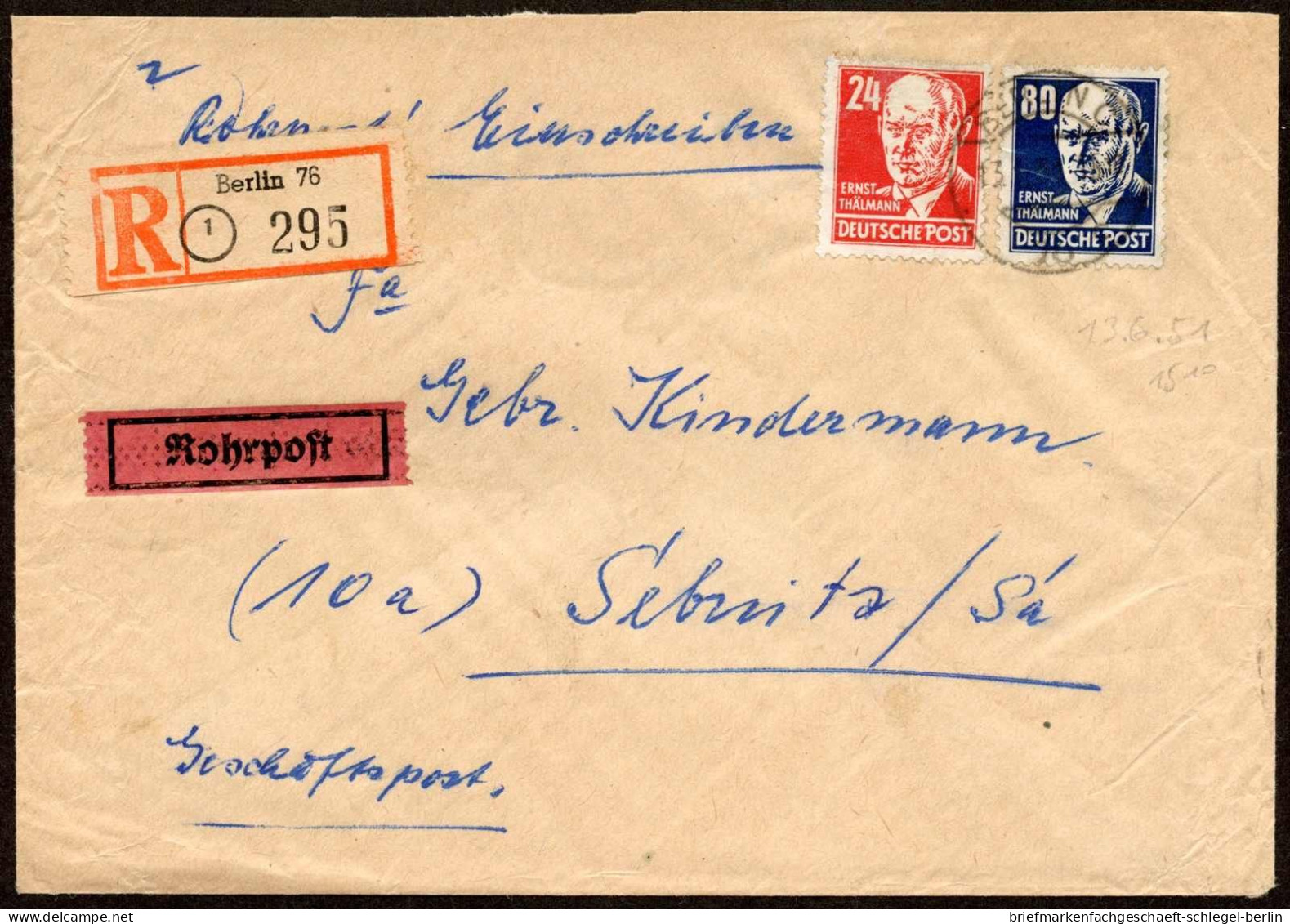 DDR, 1951, 220 + 226, Brief - Other & Unclassified
