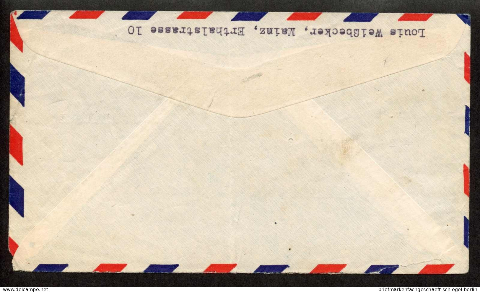 Bizone Flugpost-Zulassungsmarke, 1948, Barfreimachung, Brief - Storia Postale