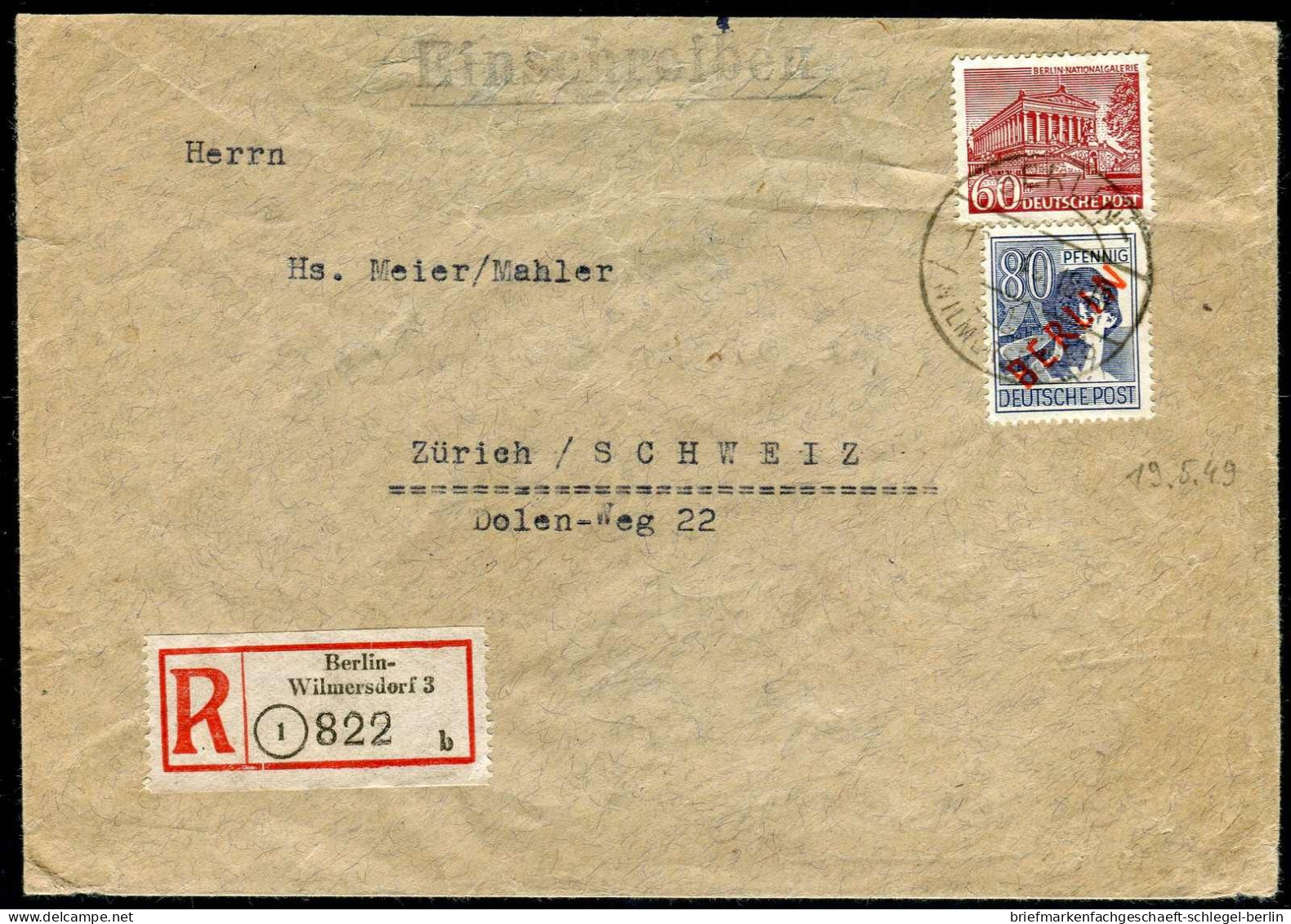 Berlin, 1949, 32 + 54, Brief - Other & Unclassified