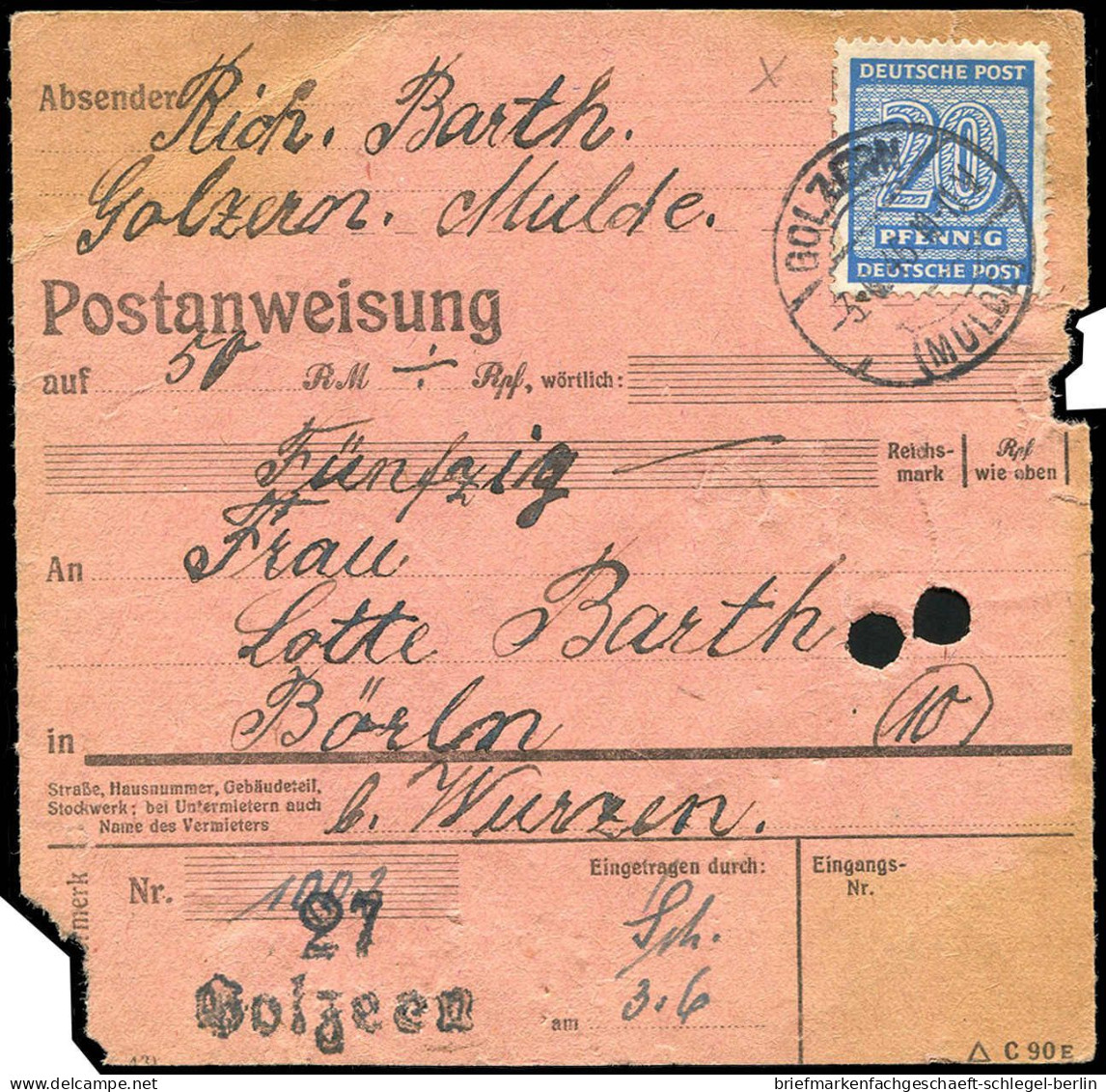 SBZ - Westsachsen, 1945, 134 (2), Brief - Andere & Zonder Classificatie