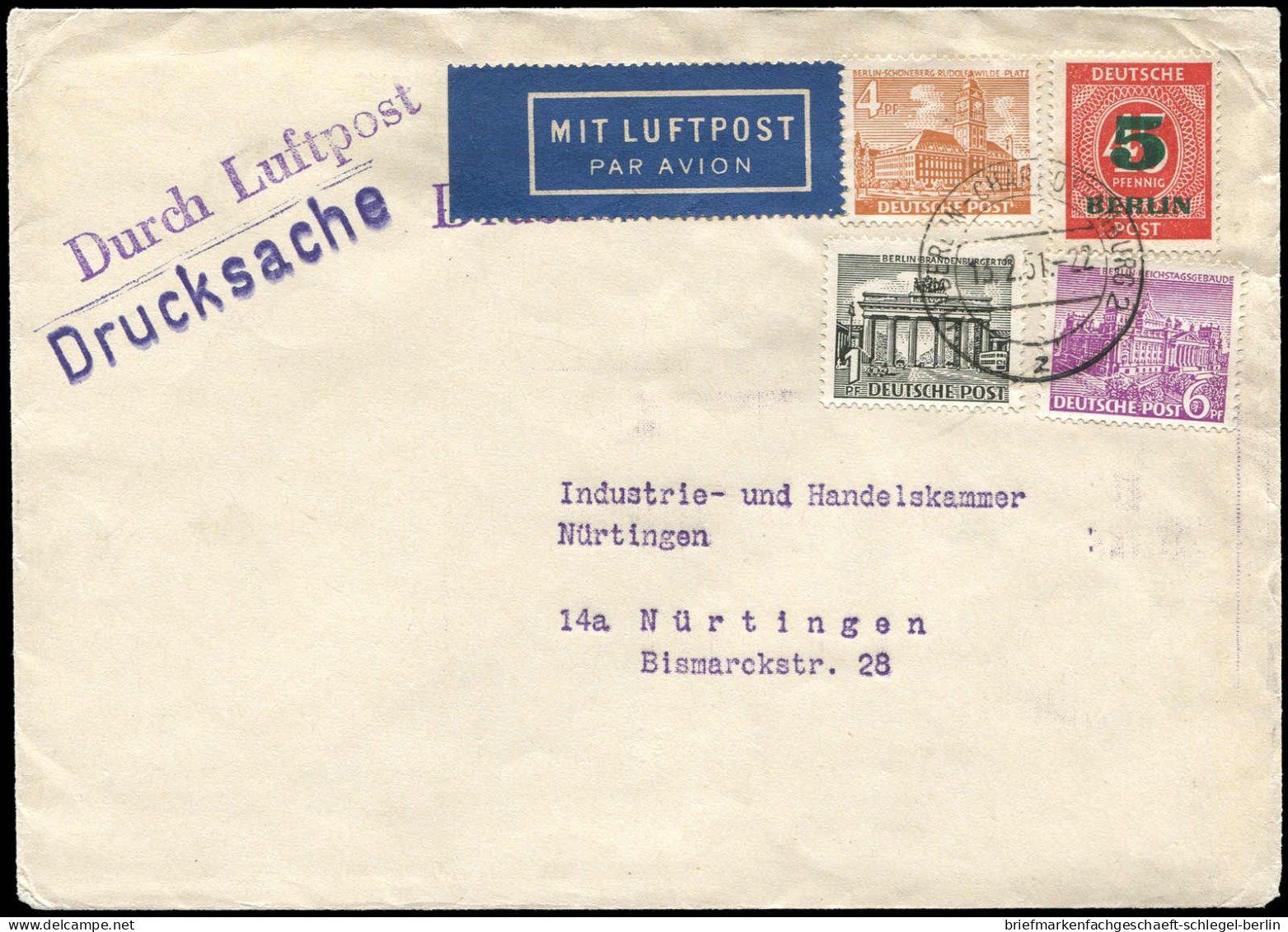 Berlin, 1951, 42, 43, 45 + 64, Brief - Sonstige & Ohne Zuordnung