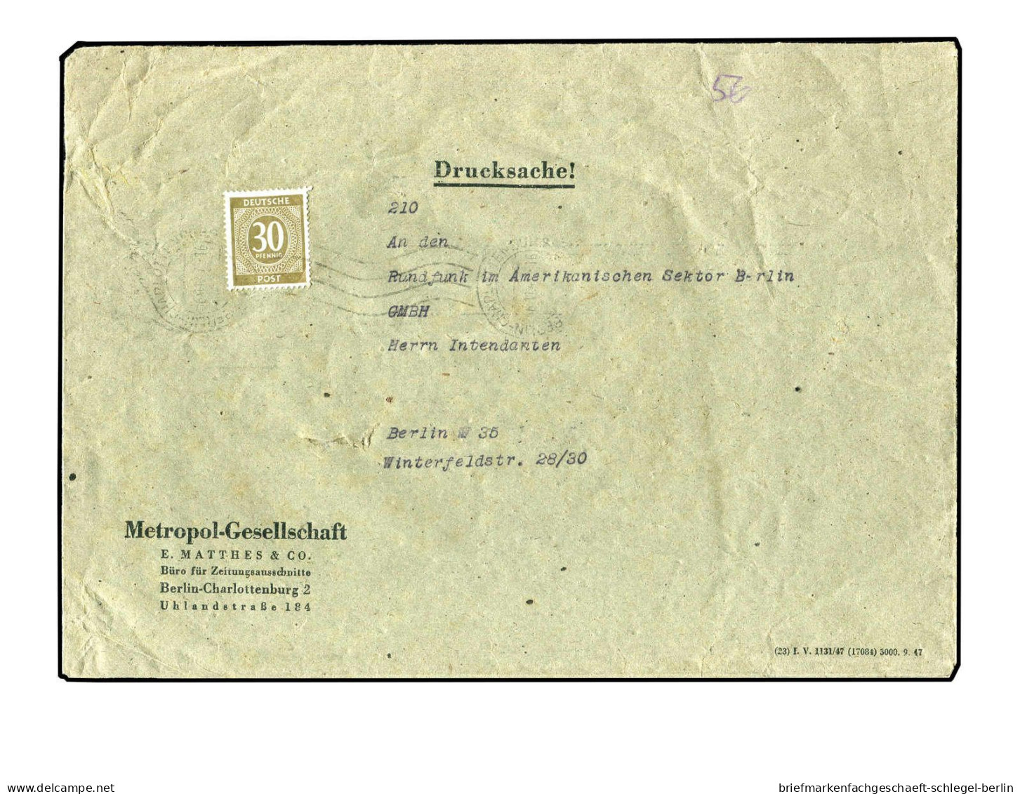 Berlin, 1947, 928 EF - 956 EF, Brief - Sonstige & Ohne Zuordnung