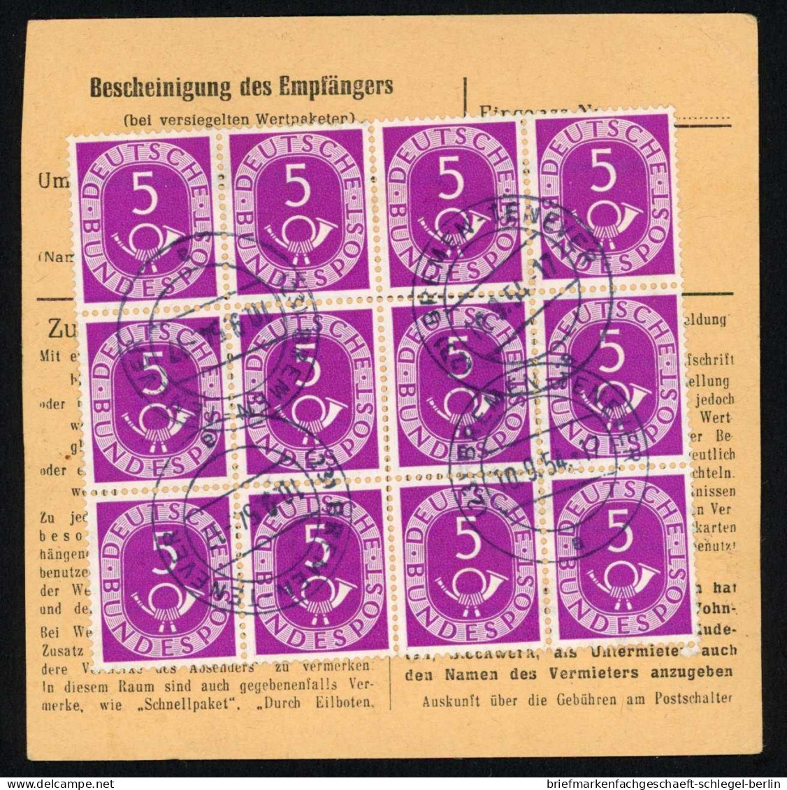 Bundesrepublik Deutschland, 1954, 125 (12) + 189, Brief - Sonstige & Ohne Zuordnung