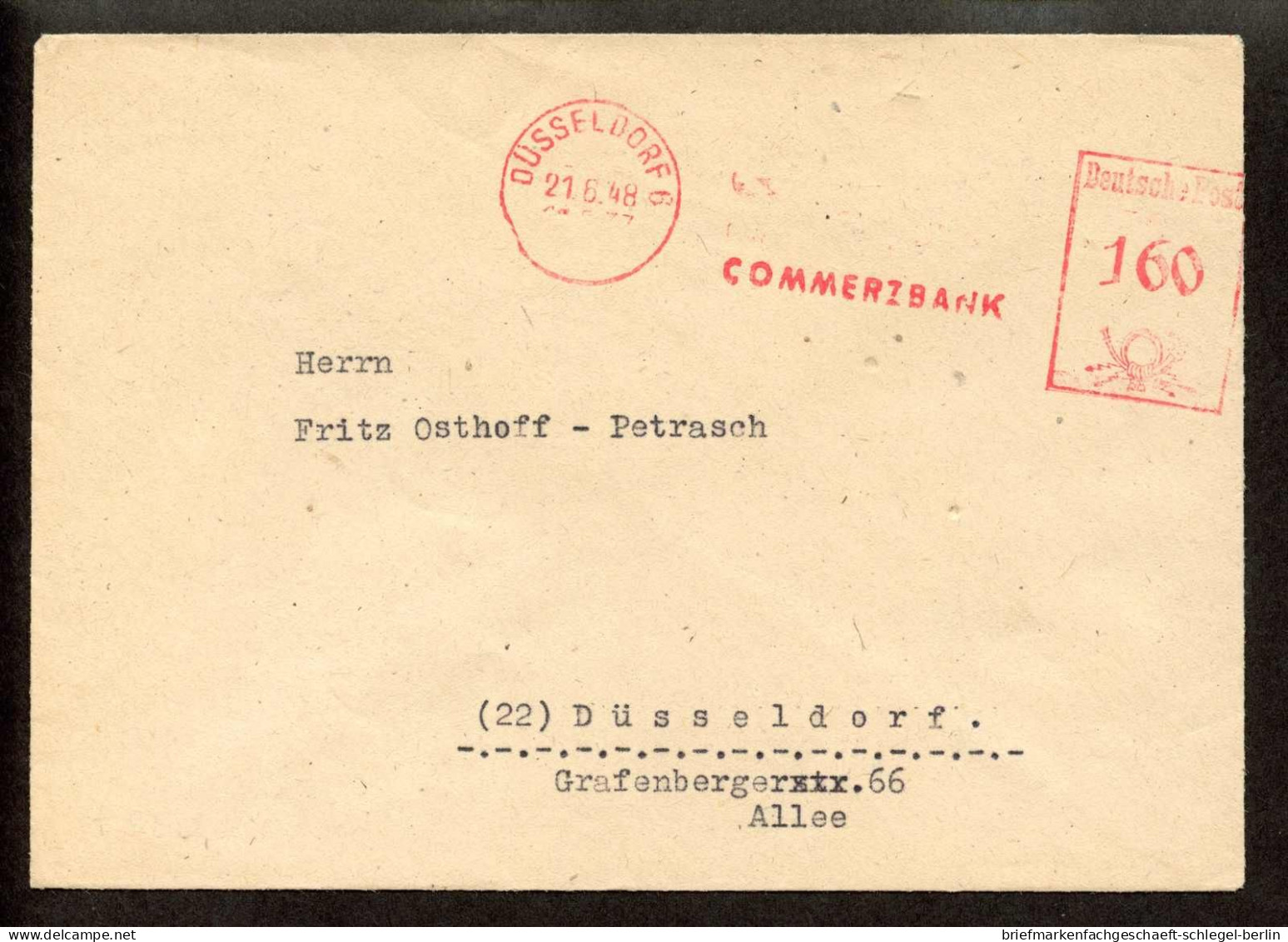 Amerik.+Brit. Zone (Bizone), 1948, AFS =160= Zf, Brief - Covers & Documents