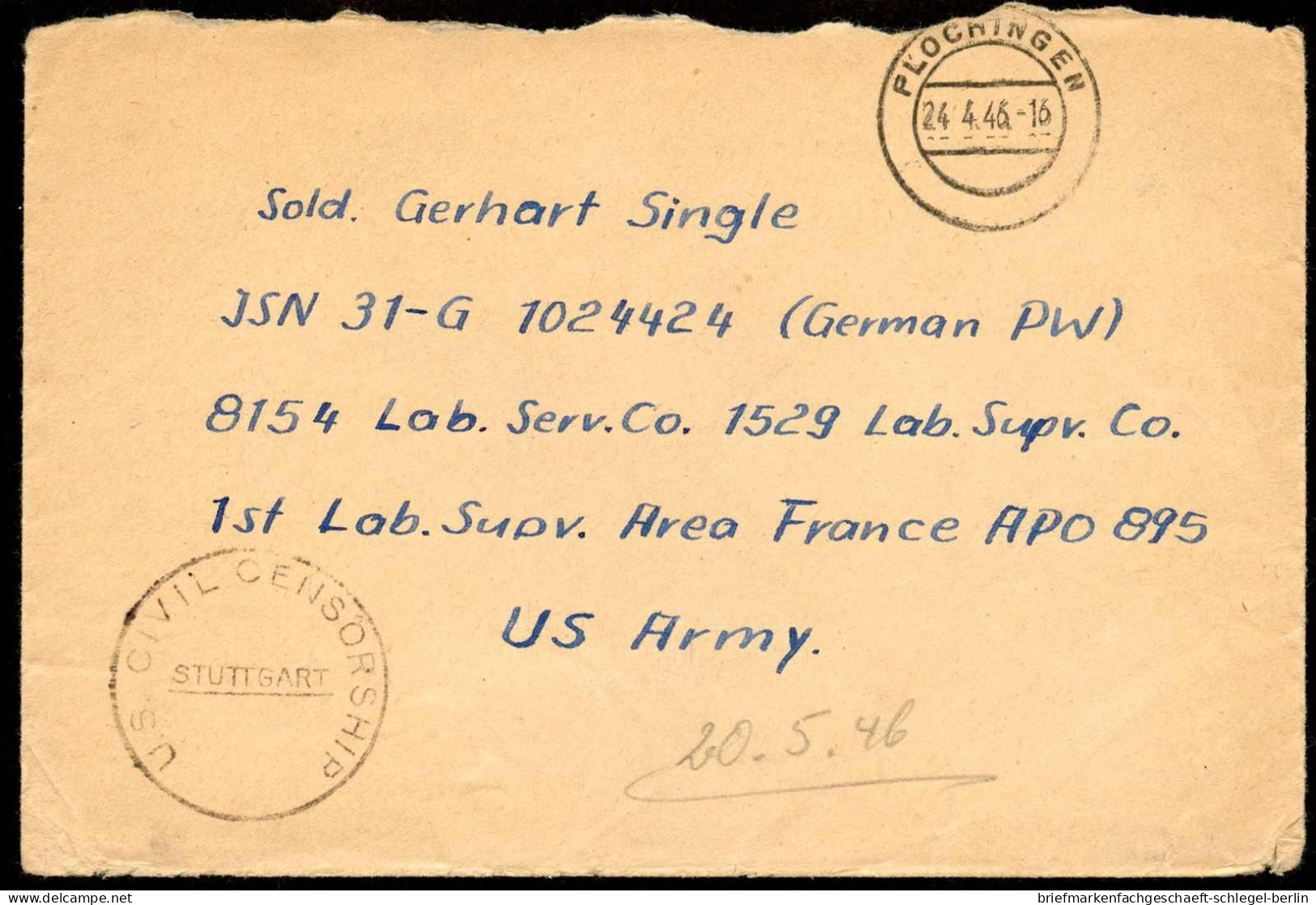 Amerik.+Brit. Zone (Bizone), 1945, 8 EF, 5 EF, Brief - Storia Postale