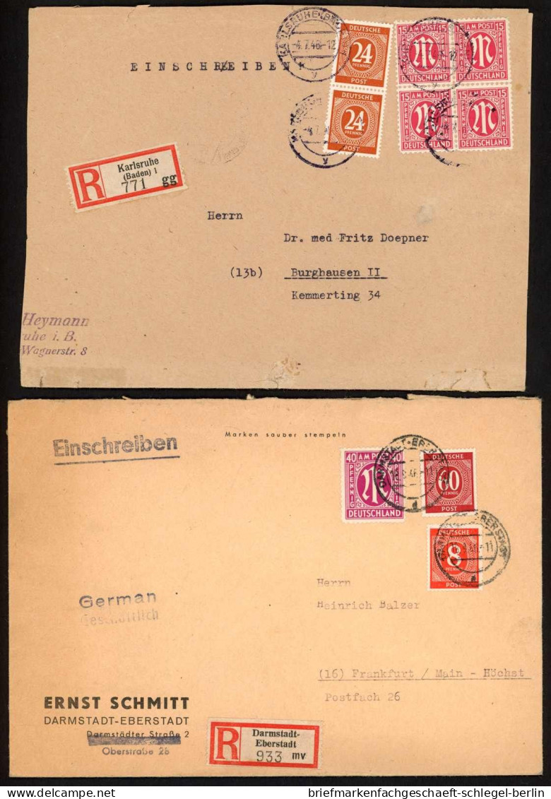 Amerik.+Brit. Zone (Bizone), 1946, 30 + 917, 933 U.a., Brief - Briefe U. Dokumente