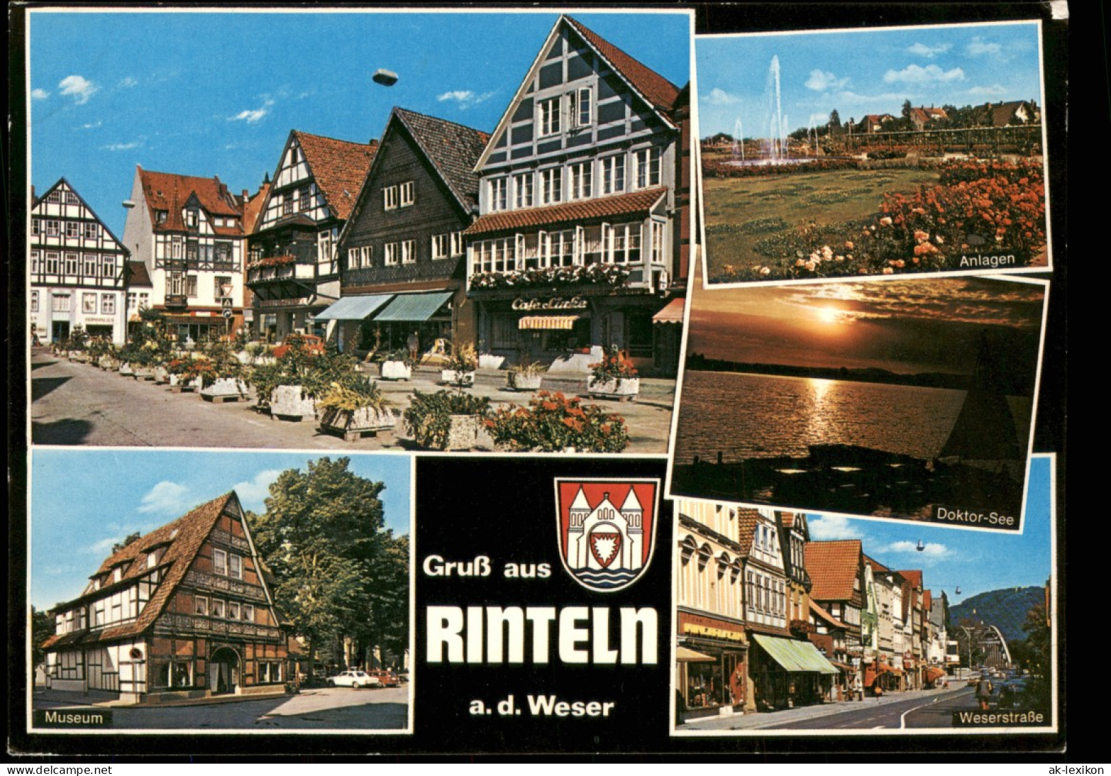 Ansichtskarte Rinteln Markt, Cafe, Weserstraße 1980 - Rinteln