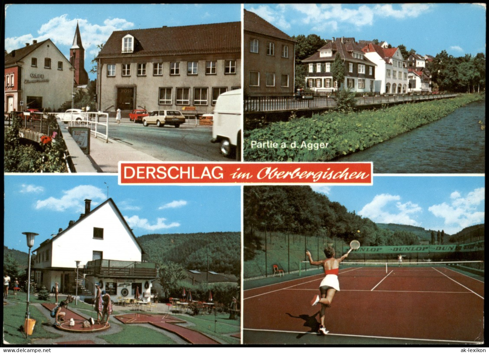 Derschlag-Gummersbach Straße, Aggerpartie, Tennisspielerin Platz 1983 - Gummersbach