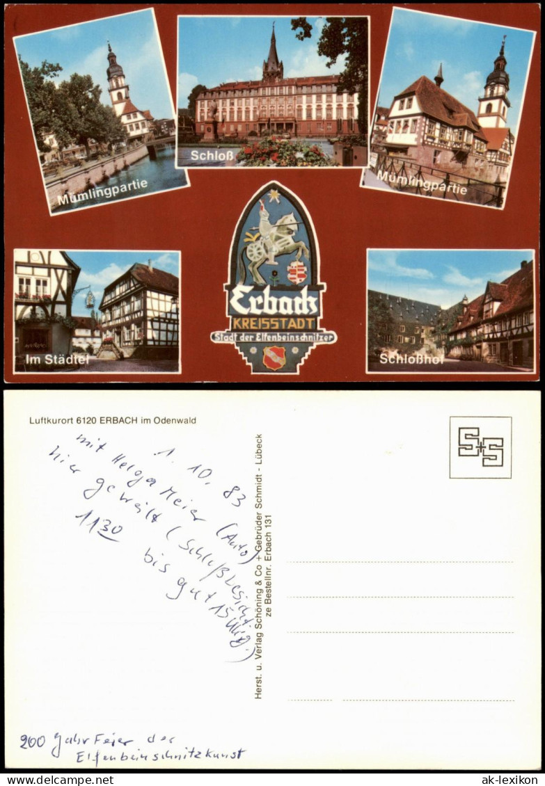 Ansichtskarte Erbach (Odenwald) Schloß Mümlingpartie 1993 - Erbach